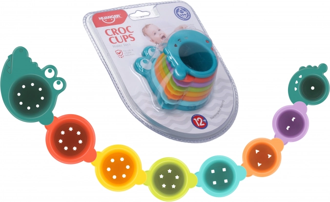 Becher mit Krokodilmotiv – Set mit 8 Stück