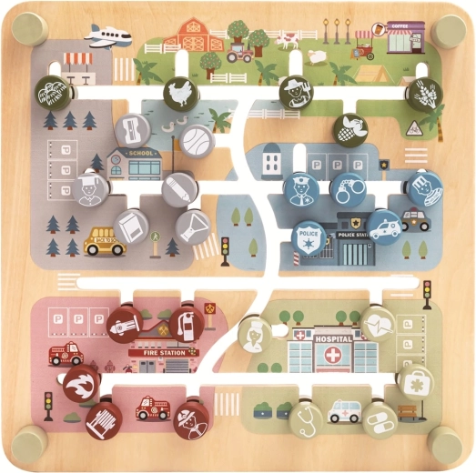 2Kids Toys beidseitiges Schieb лабyrint Stadt und englisches Alphabet