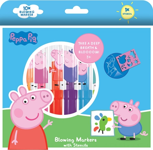 Pustestifte Peppa Wutz 10+1 mit Schablone