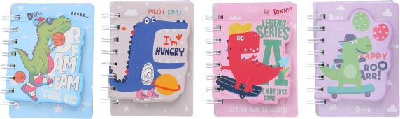 Taschen-Notizblock 8,6 × 12 cm, 80 Blatt, Dinosaurier-Motiv