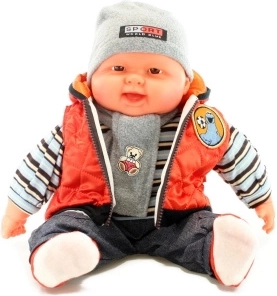 Großes Baby - Junge - orangefarbene Weste