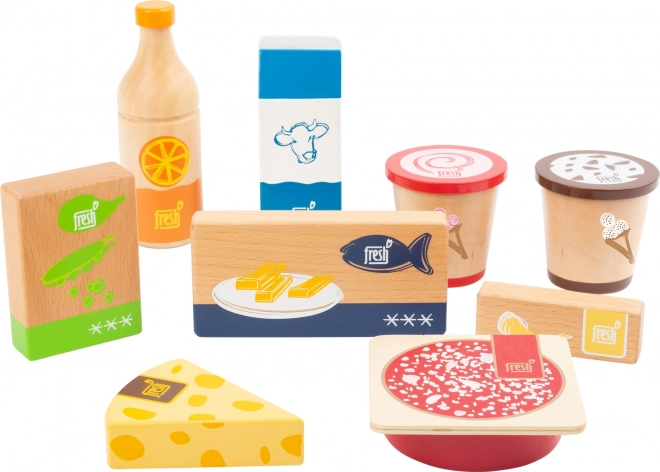 small foot Holz-Set mit gekühlten und tiefgekühlten Lebensmitteln, 9 Teile