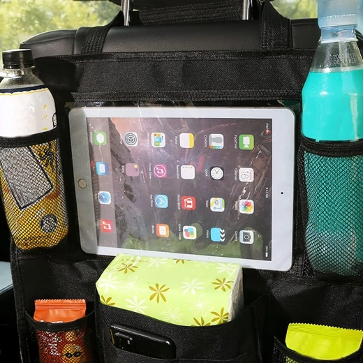 Transparentes Tablet-Fach für Unterhaltung auf Reisen