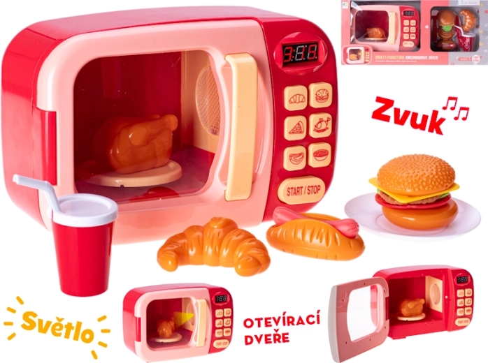 Kindermikrowelle mit Batteriebetrieb – rot