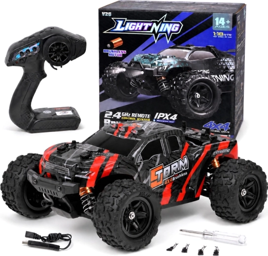 Gelände-RC-Buggy 4x4 2,4 GHz mit Brushless-Motor, Maßstab 1:18 - 1 Stück
