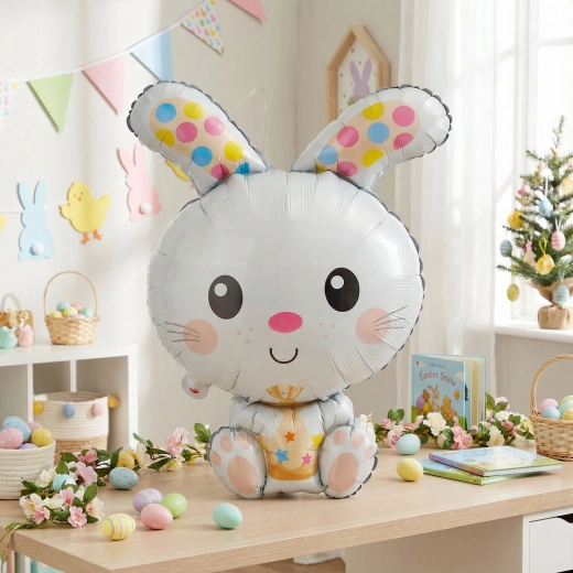 Österlicher Folienballon Hase 78 cm