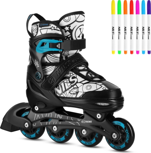 Kinder-Inlineskates 4-in-1 NILS Extreme Tinty grün – S (31–34)
