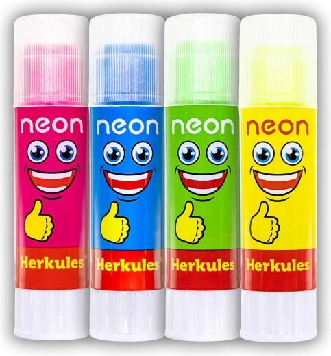 Herkules Neon Klebestift 15 g mit Glitzer