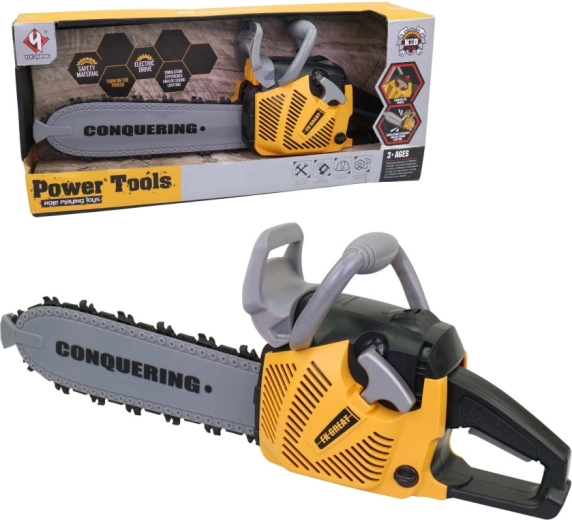 Kinder-Motorsäge mit Batterie, Licht und Sound 42 cm