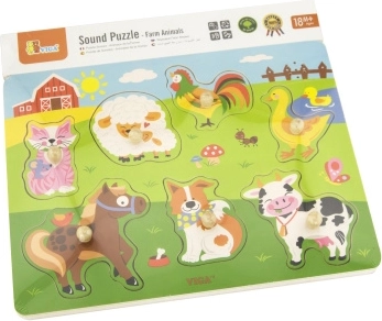 Holzpuzzle Tiere - mit Sound