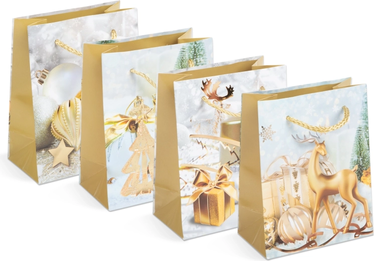 Weihnachtliche Geschenktüte aus Papier für eine Flasche – 1 Stück