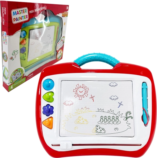 Große magnetische Zeichentafel mit Stempeln – bunt