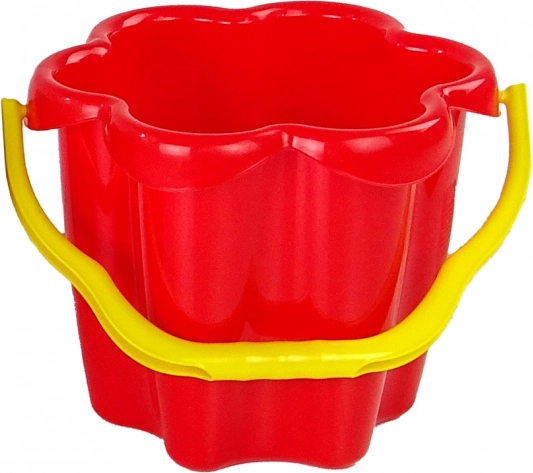 Plastikeimerchen Blümchen für den Sand – Rot