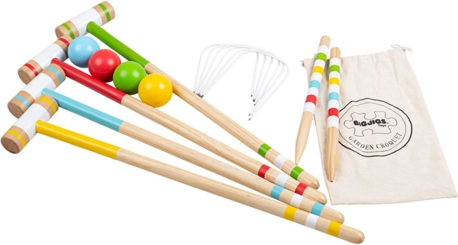 Kinder-Krocket aus Holz für den Garten BIGJIGS TOYS