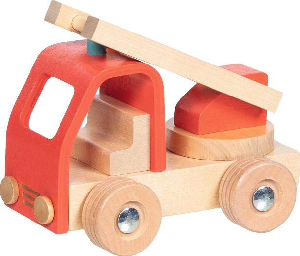 Goki Holz-Feuerwehrauto mit Leiter - 1 Stück
