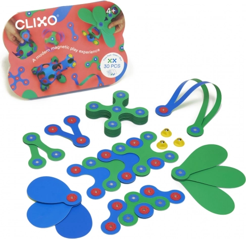 Clixo Crew blau-grün magnetisches Konstruktionsset 30 Stk.