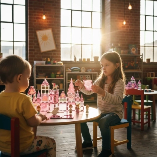 Transparente Teile und fantasievolles Spiel