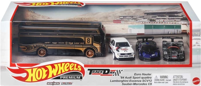Hot Wheels Premium-Set: 3 Modelle im Matchbox-Format mit Team-Transporter