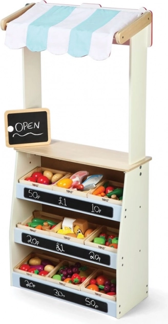 Tidlo Holz-Kaufladen und Puppentheater 2in1