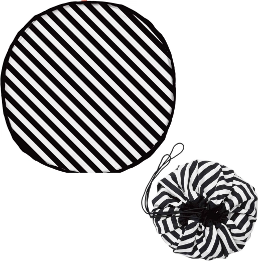 Play&Go noomad original Spieldecke und Spielzeugsack stripes black