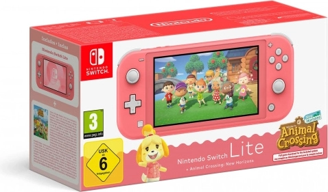 Nintendo Switch Lite Coral mit dem Spiel Animal Crossing: New Horizons