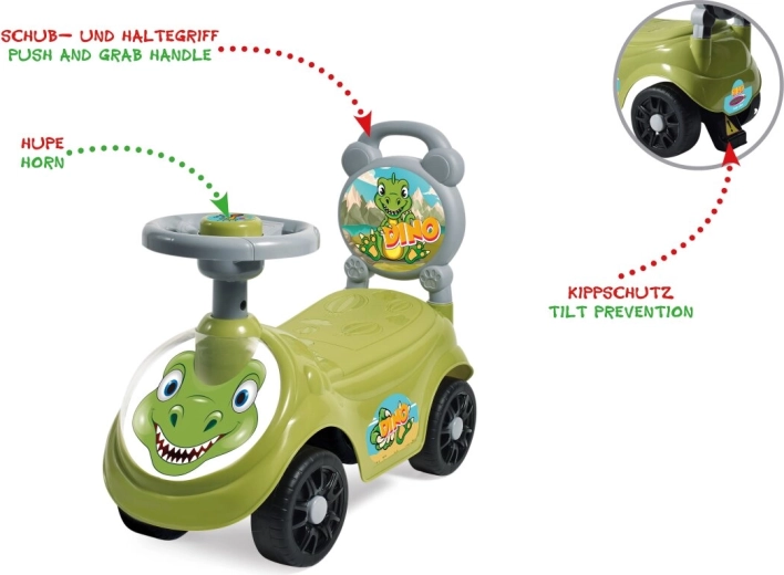 Kinder-Rutschfahrzeug und Lauflernhilfe Dino 2-in-1 Jamara