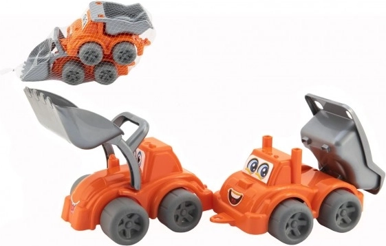 Kunststoff-Baumaschinen für Kinder 2 Stk mit Freilauf