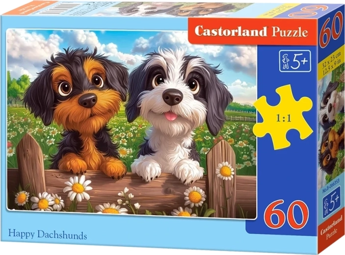 Puzzle Glückliche Dackel, 60 Teile