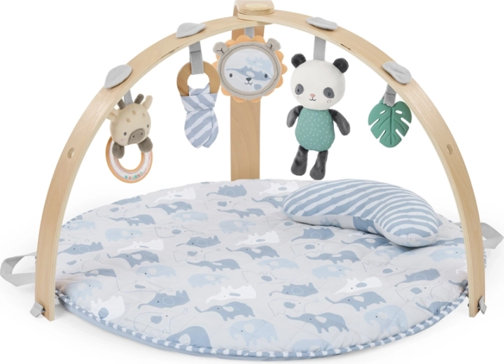 Ingenuity beidseitige Spieldecke mit Holz-Spielbogen Elephant March