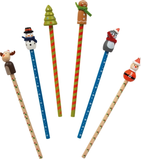 Weihnachtsbleistift small foot mit hölzerner 3D-Figur