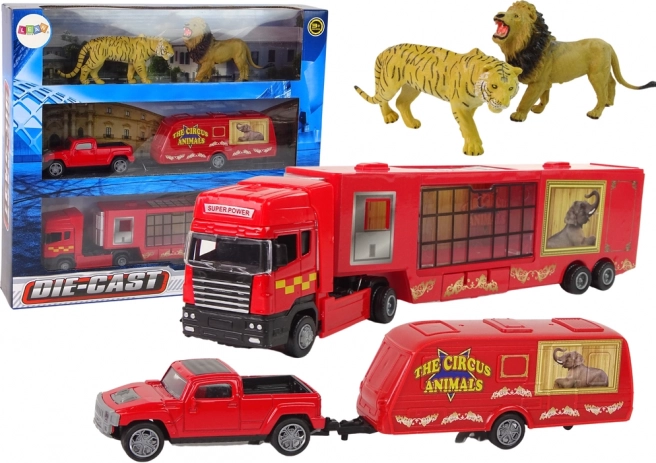 Zirkus-Lkw mit Tieren