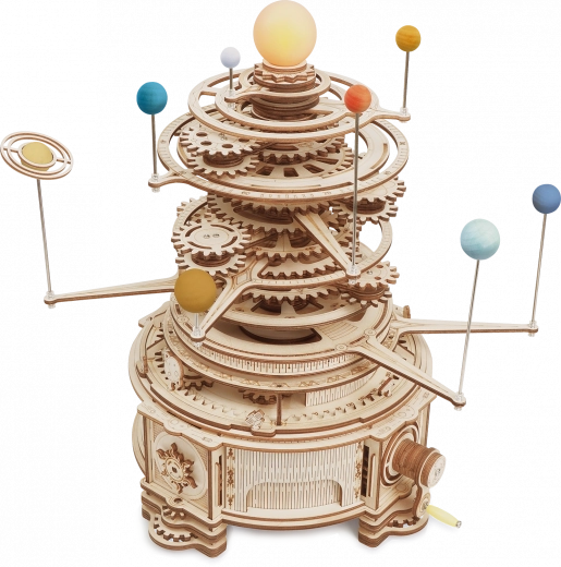 Mechanisches Holzmodell des Sonnensystems ROKR Orrery 3D-Puzzle