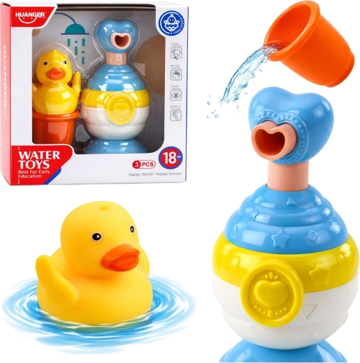 Badespielzeug-Set mit Entchen, Becher und Schaumspender