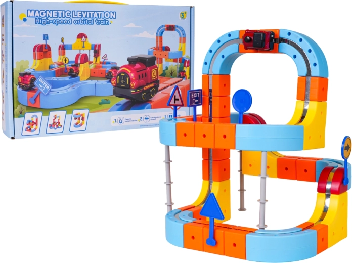 Bunte magnetische Anti-Schwerkraft-Bahn mit Zug (105 Teile)