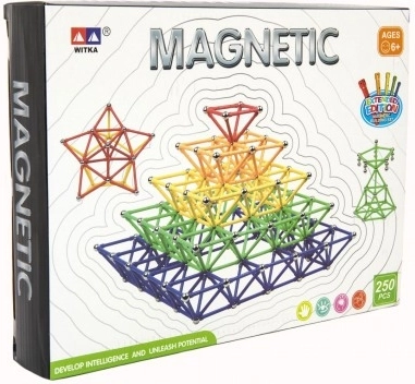 Magnetisches Bauset 250 Stk. Plastik und Metall