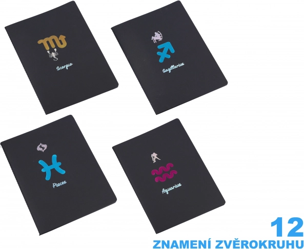Zodiac Notizblock 18,5x25,5 cm mit 26 schwarzen liniert Seiten