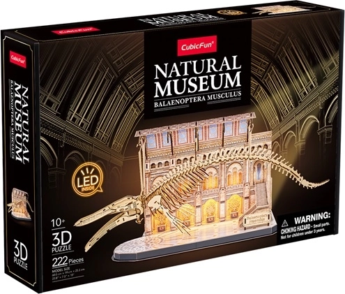 Cubic Fun 3D-LED-Puzzle Naturkundemuseum mit Skelett eines Blauwals
