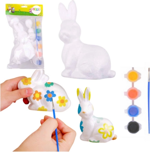 Set zum Bemalen eines Styroporhasen zu Ostern