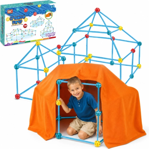 Woopie Kreativ-Bausatz zum Bauen einer Festung mit Zeltplane, 128 Teile
