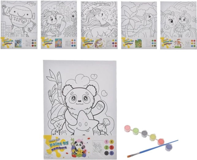 Kreativset Malen nach Zahlen 30 × 40 cm (8 Stk., Motivmix)
