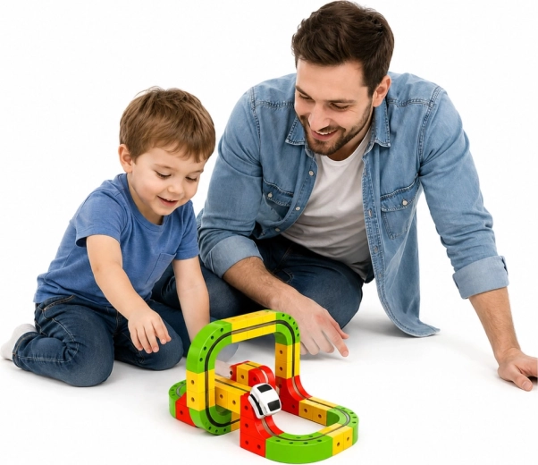 Bunte Teile und stabile Konstruktion