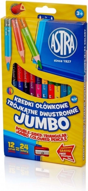Astra Dreikant-Doppelseitige Buntstifte Jumbo 24 Farben