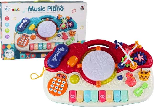 Bildung Musikalisches Klavier mit Trommel für Kinder