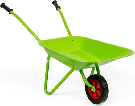 Grüne Kinderschubkarre