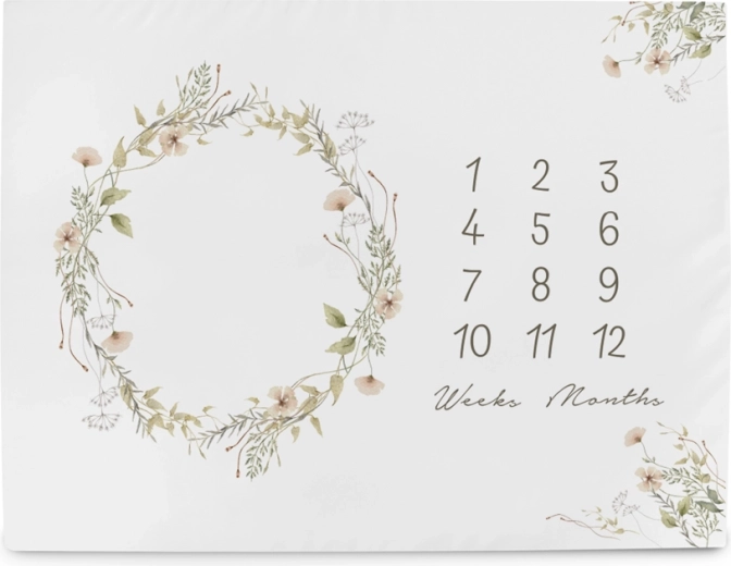 Ceba Baby Meilenstein-Fotounterlage Basic Summer Flowers 92 × 72 cm