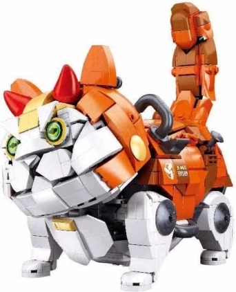 Sluban mechanische Katze Pleyerid orangefarbener Bausatz