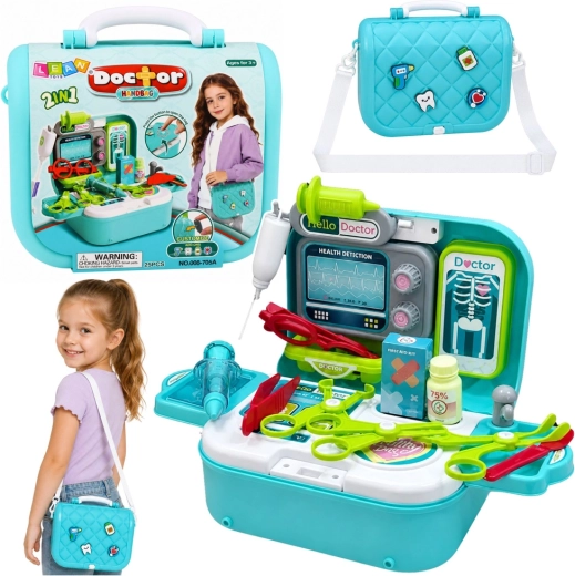Kinder-Arztkoffer-Set 2-in-1 im Koffer mit tragbarer Praxis – 1 Stück