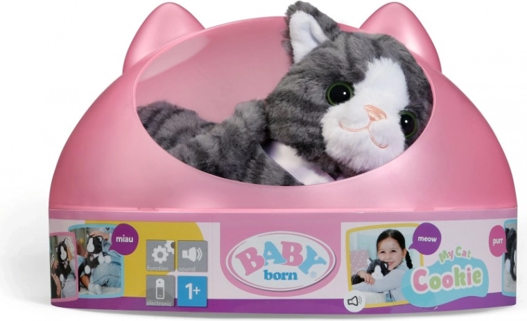 BABY born interaktive Katze Cookie mit Transportbox
