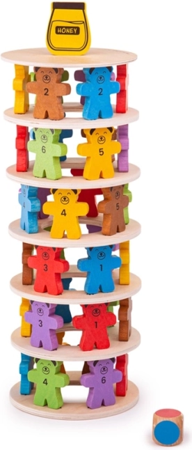 Fallende Bären - Holz-Balance-Spiel