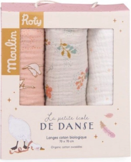 Set aus 3 Windeln La Petite Ecole de Danse von Moulin Roty